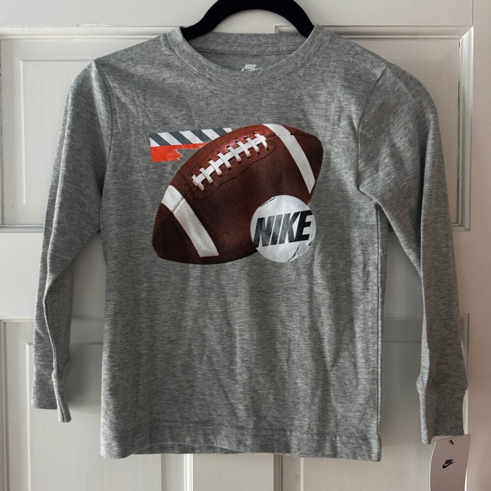 NWT Nike Grey Heather Long Sleeve Football T-Shirt